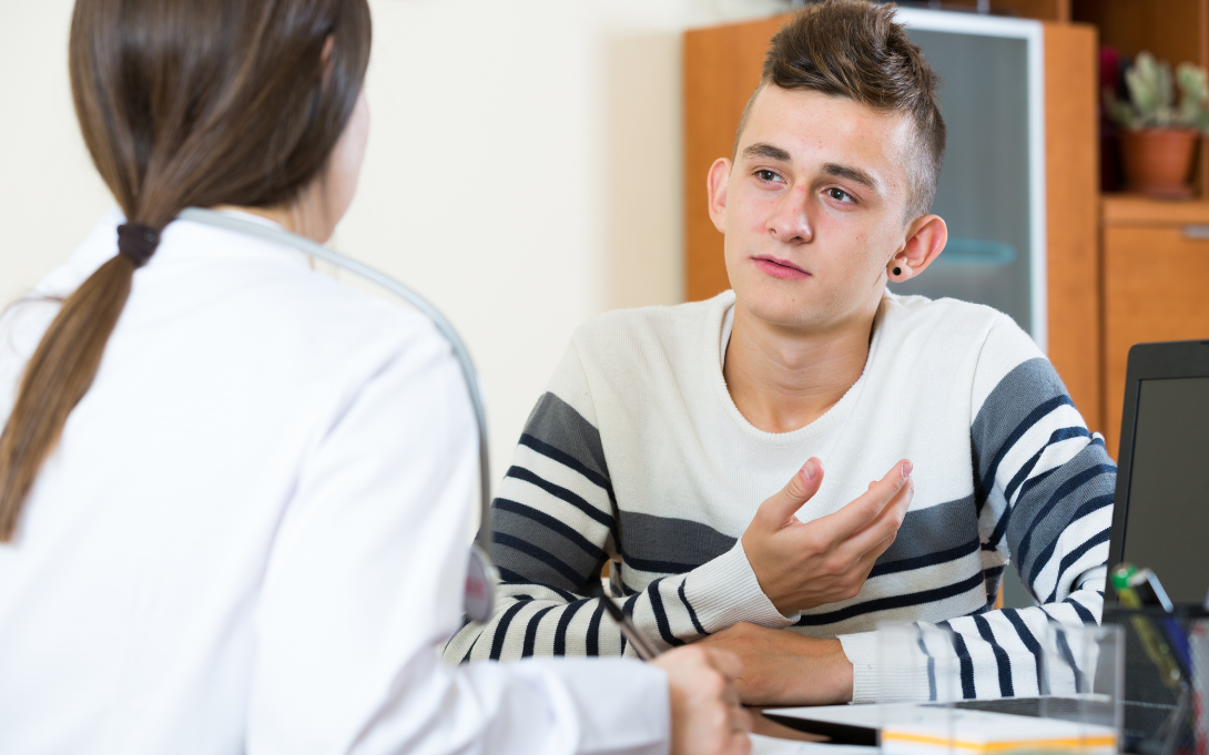 Teen talking to a medical professional