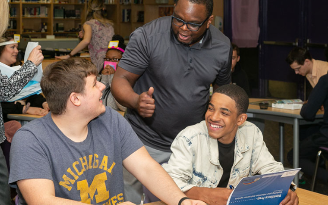 Students and teacher in Workforce Prep Model pilot
