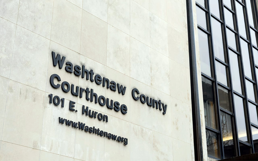 Image of the building address of Washtenaw County Courthouse