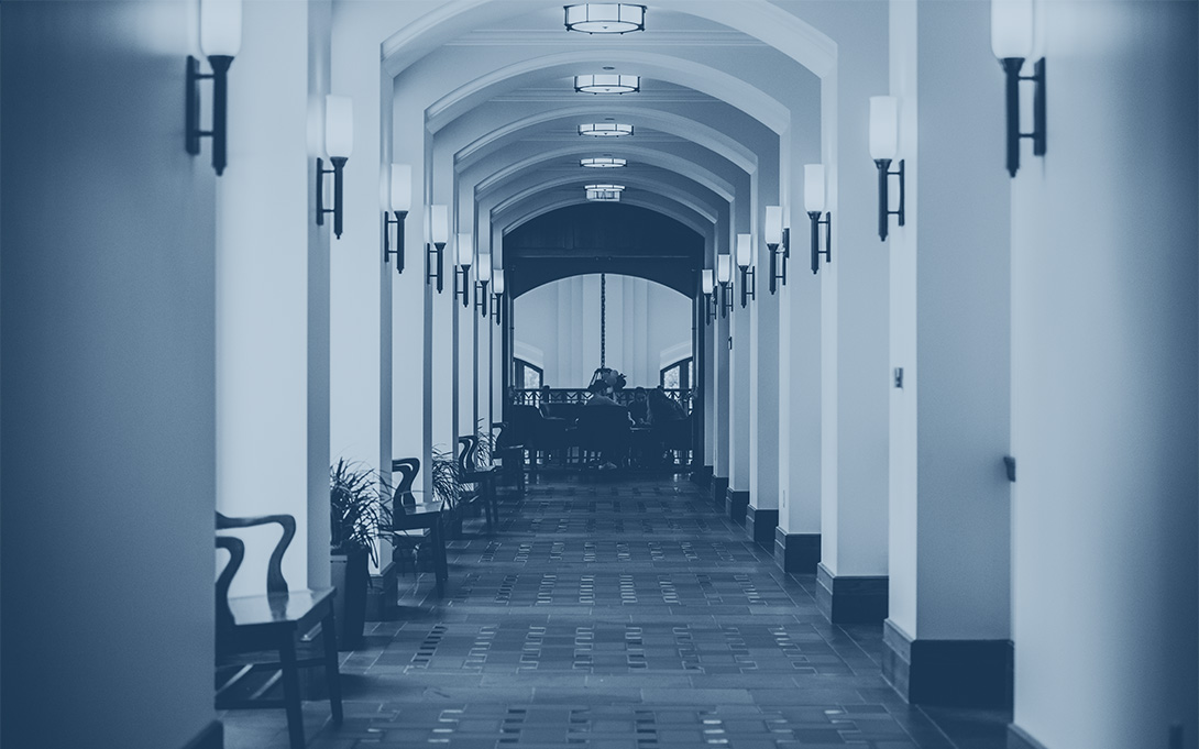 The hallway of 2nd floor of weill hall
