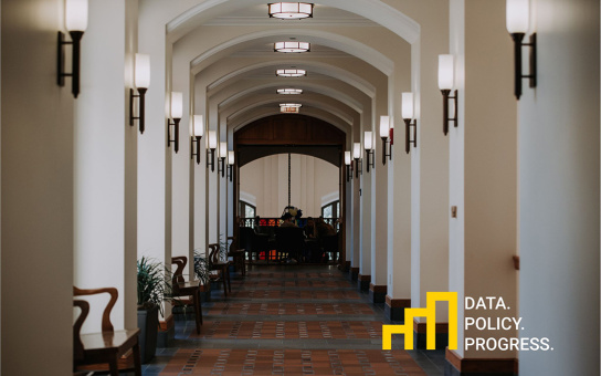 YPL tagline:data.policy.progress with Ford School weill hall as background